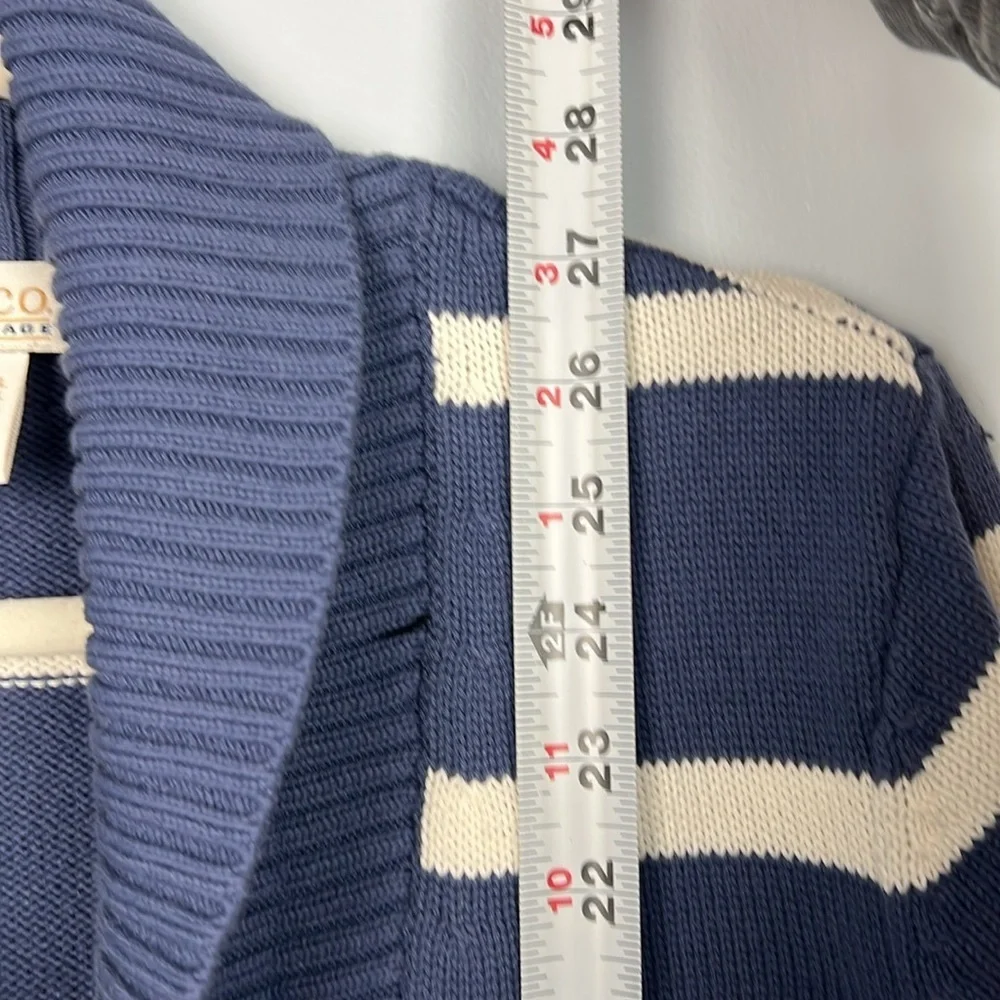 D & Co Heritage large women’s button down striped cotton cardigan